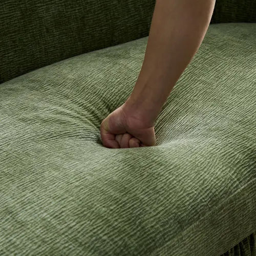 92.13” Modern Curved 4-Seater Sofa – Plush Cushioned Fabric, Scandinavian Luxury Living Room Couch