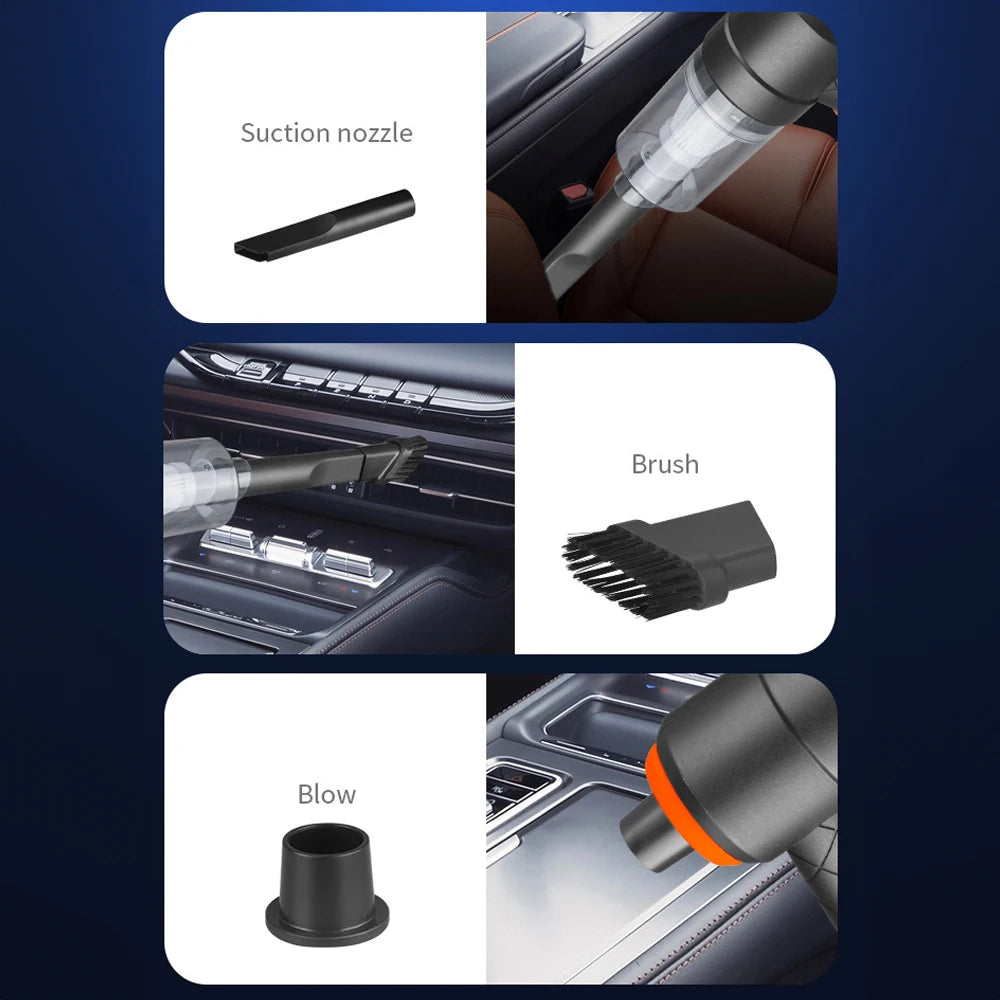 Portable Wireless Car Vacuum Cleaner 9000PA – Rechargeable Handheld Vacuum for Car, Home & Office