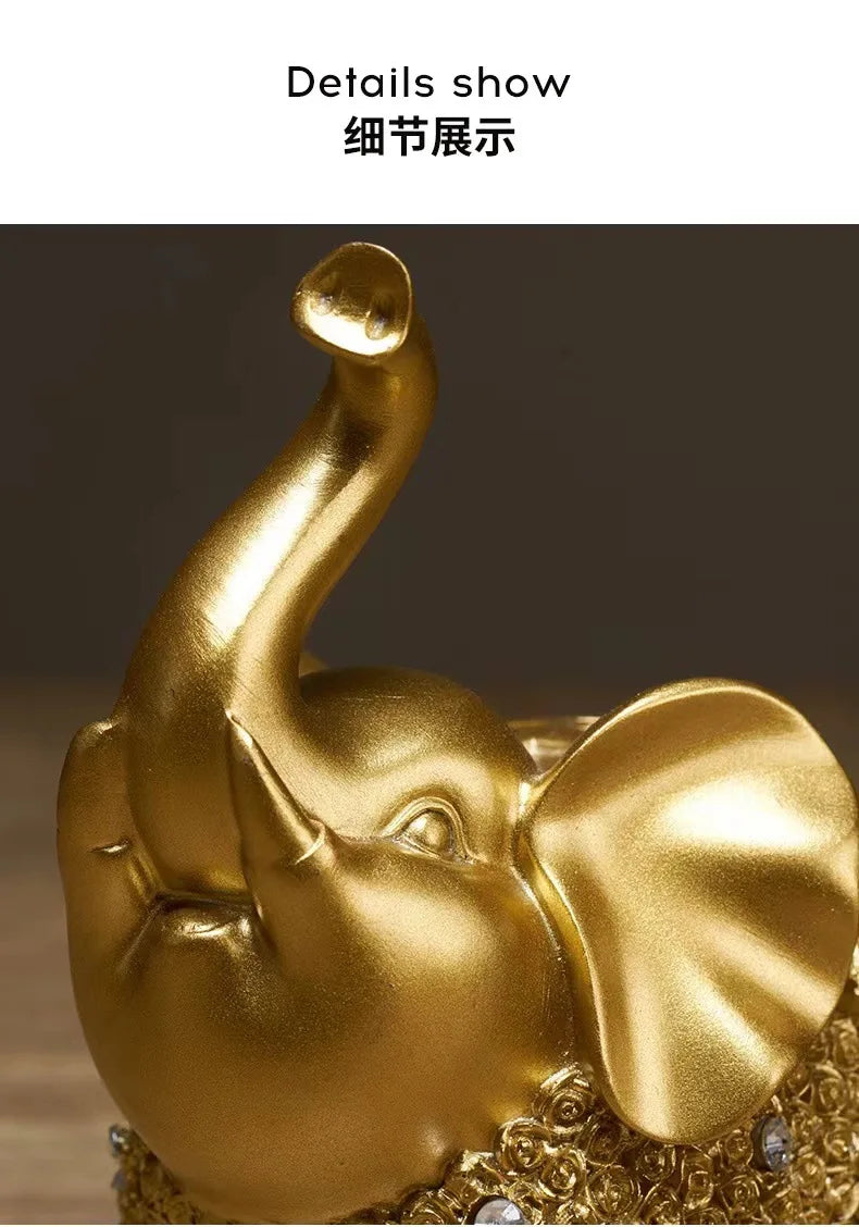 Elephant ornaments, living room wine cabinet, TV cabinet, creative home decor, entrance soft decorations, gifts, office