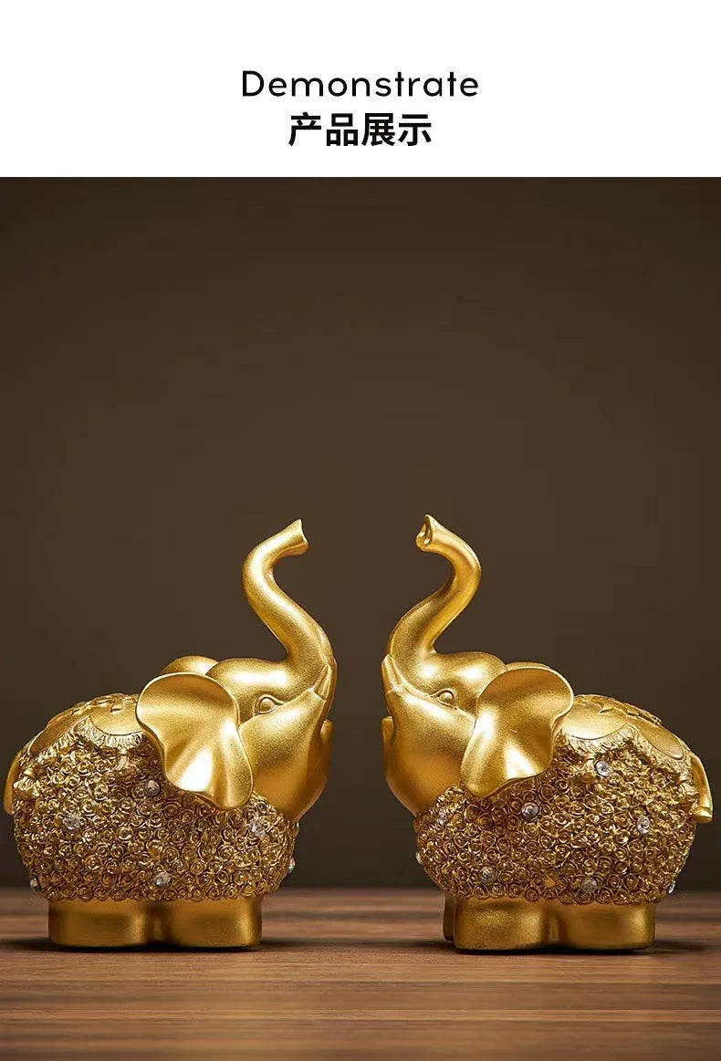 Elephant ornaments, living room wine cabinet, TV cabinet, creative home decor, entrance soft decorations, gifts, office