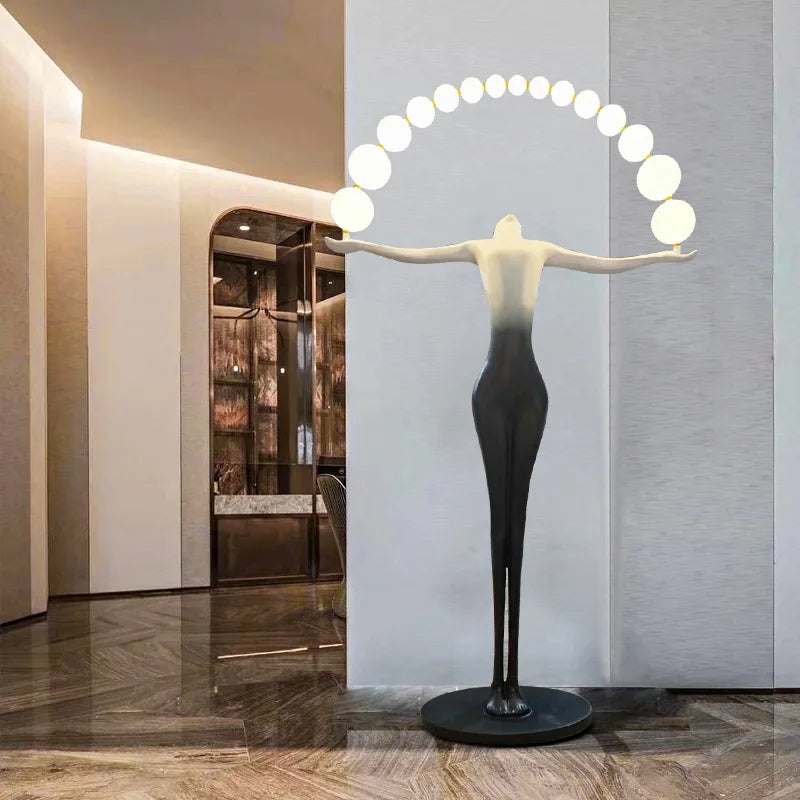 Minimalist Nordic Sculpture Floor Lamp – Warm LED Art Lighting