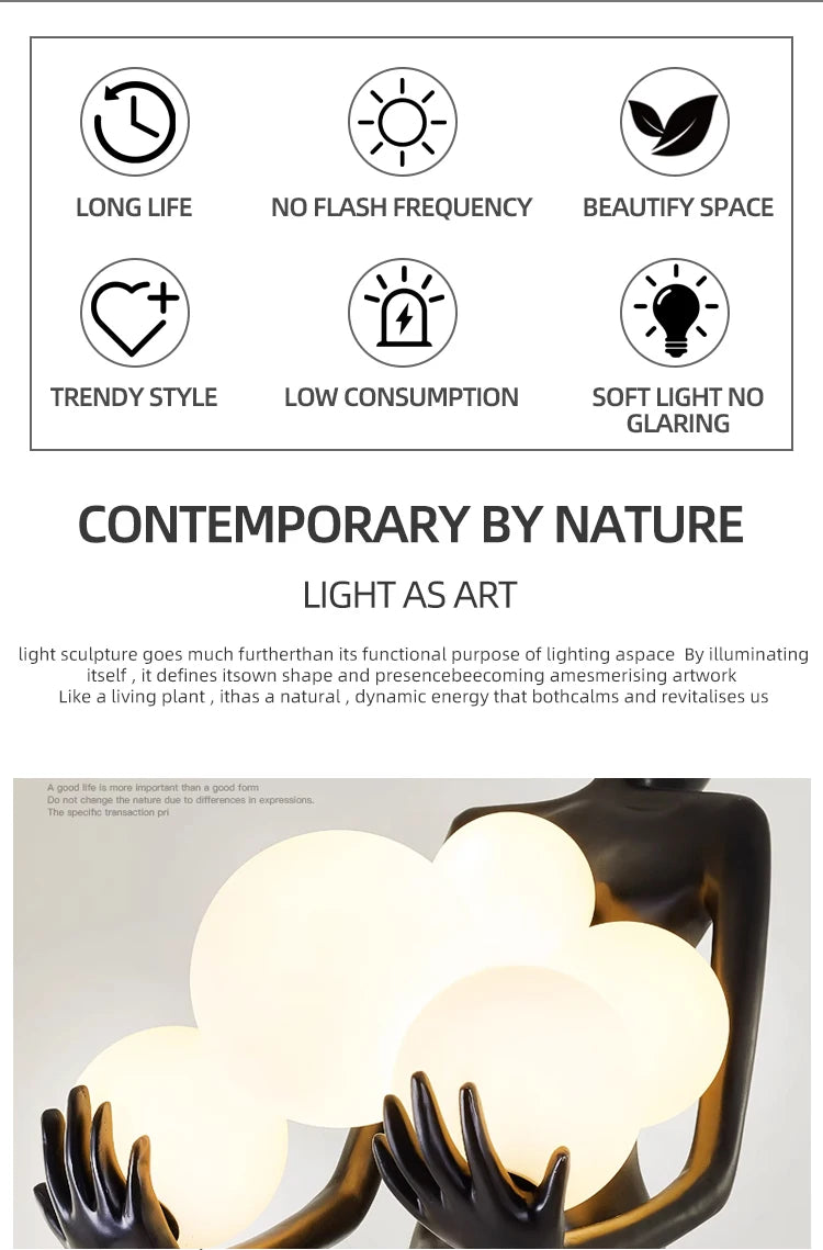 Modern Sculptural Art Floor Lamp – Nordic Abstract LED Designer Light
