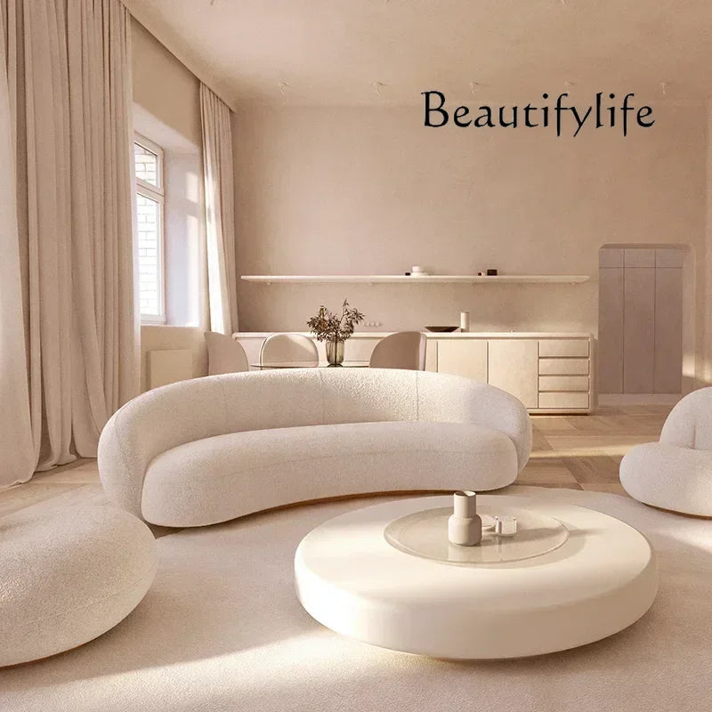 High-Quality Curved 3-Seater Luxury Sofa – Waterproof, Modern Scandinavian Design, L-Shaped Sectional for Living Room