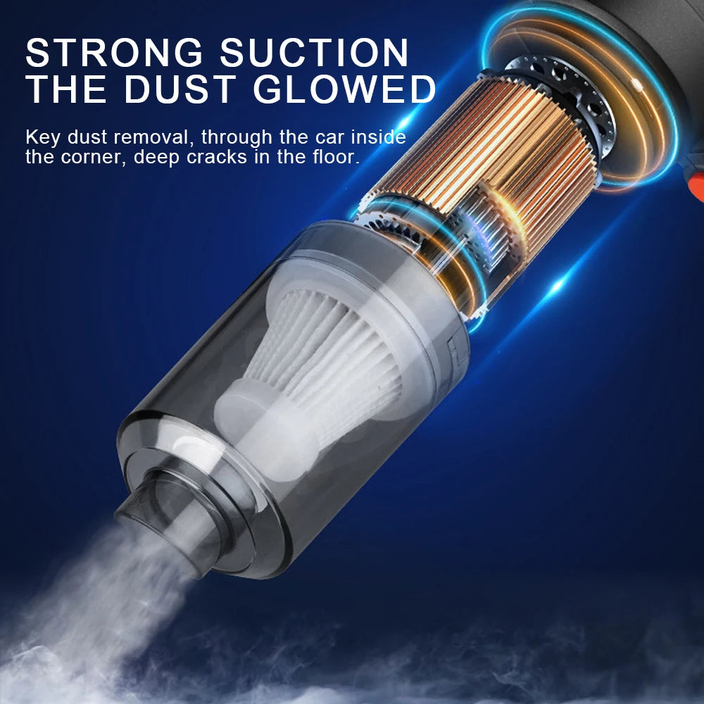 Portable Wireless Car Vacuum Cleaner 9000PA – Rechargeable Handheld Vacuum for Car, Home & Office