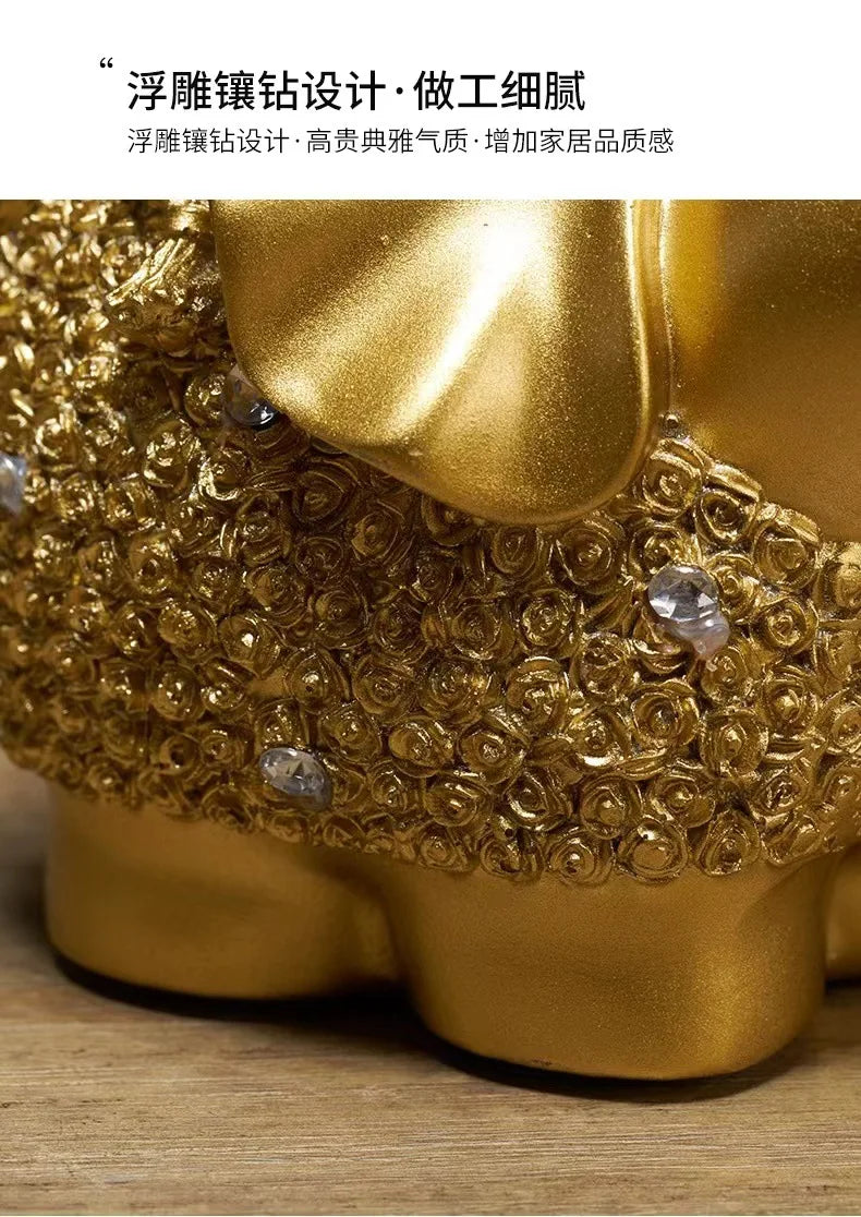 Elephant ornaments, living room wine cabinet, TV cabinet, creative home decor, entrance soft decorations, gifts, office