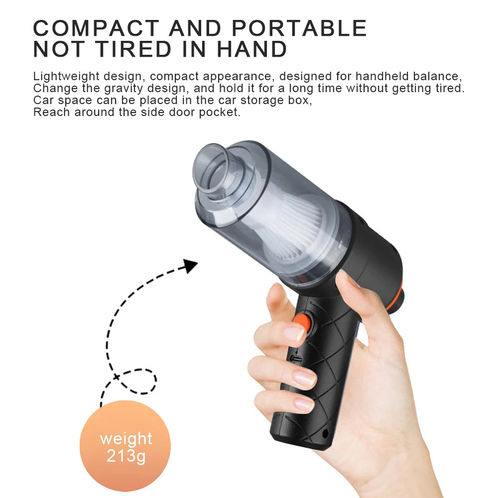 Portable Wireless Car Vacuum Cleaner 9000PA – Rechargeable Handheld Vacuum for Car, Home & Office