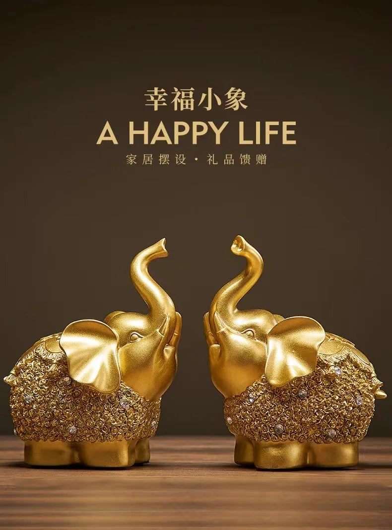 Elephant ornaments, living room wine cabinet, TV cabinet, creative home decor, entrance soft decorations, gifts, office