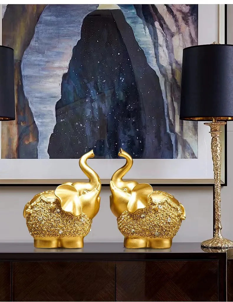Elephant ornaments, living room wine cabinet, TV cabinet, creative home decor, entrance soft decorations, gifts, office