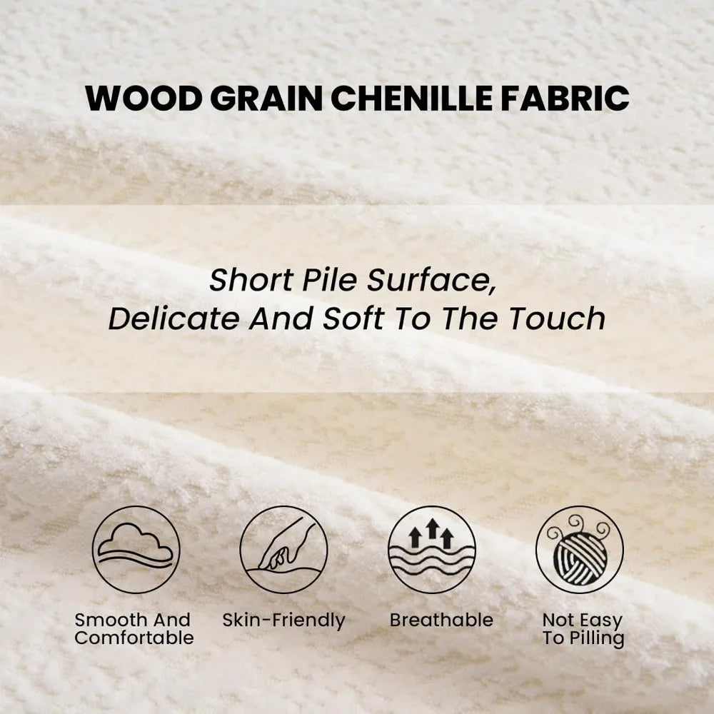 Luxury Curved Modern Sectional Sofa – Chenille Fabric, Deep Comfort, Oversized Design