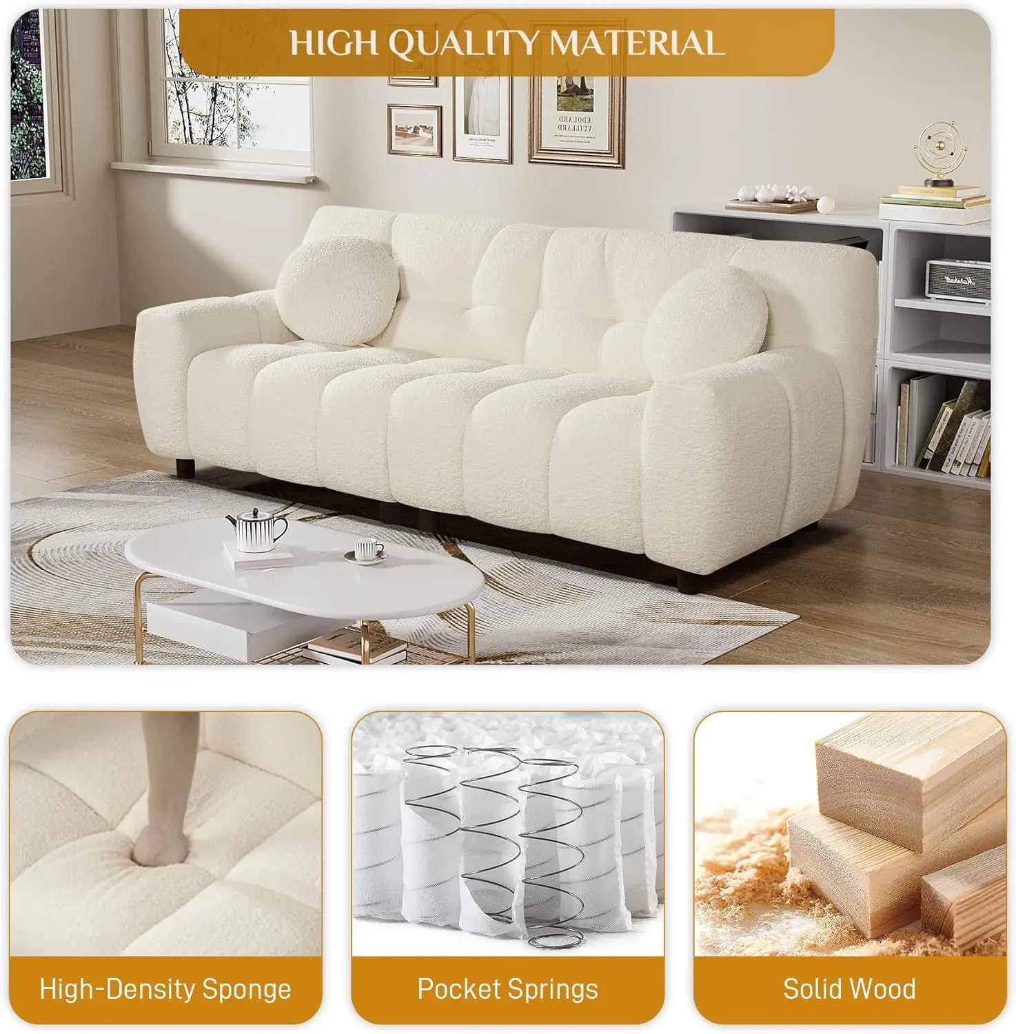 Luxury Wabi-Sabi Cloud Sofa – Product Description