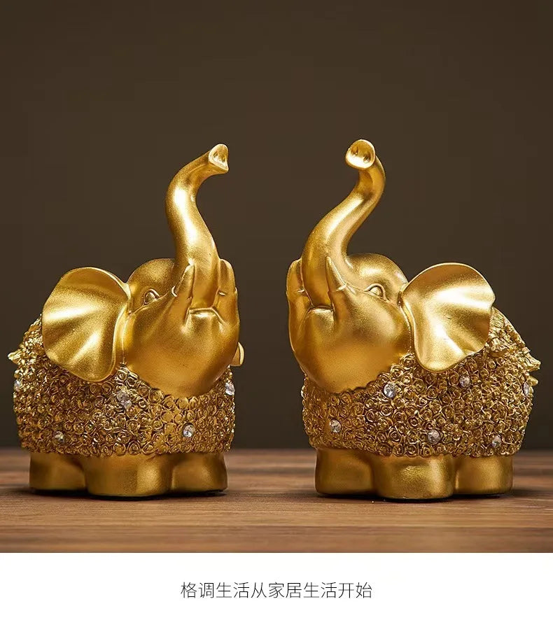 Elephant ornaments, living room wine cabinet, TV cabinet, creative home decor, entrance soft decorations, gifts, office