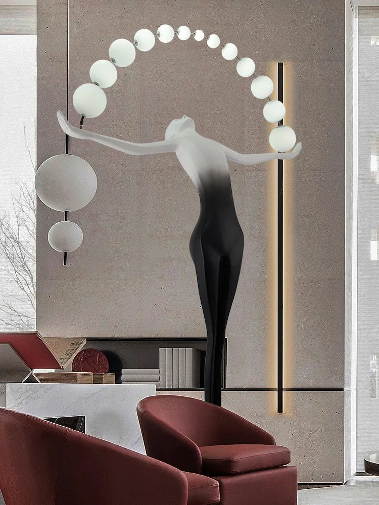 Minimalist Nordic Sculpture Floor Lamp – Warm LED Art Lighting