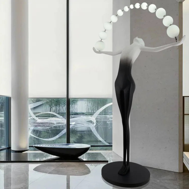 Minimalist Nordic Sculpture Floor Lamp – Warm LED Art Lighting